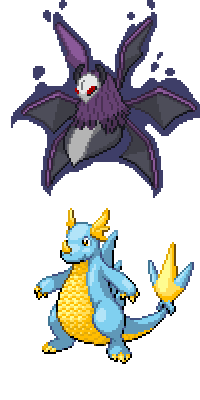 Delta Volcorona and Dragonite